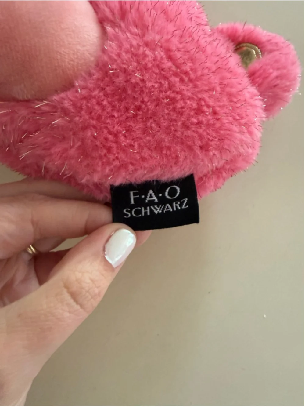 Girls FAO Schwarz Pink Teddy Bear Crossbody Bag One Size
